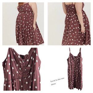 Torrid Mauve Polka Dot Dress